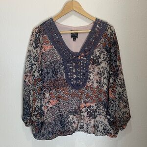 Coco Bianco Women's Floral Blouse - Purple and Pink, Size L